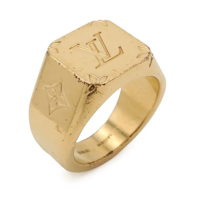 Louis Vuitton Signet Ring Monogram L JP Gold Plated in Gold from The Reluxe