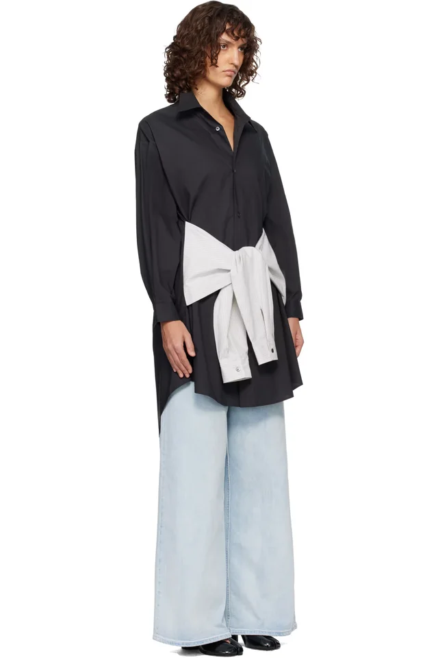 MM6 Maison Margiela Black Multi Wear Cotton Poplin Minidress, photo 2 of 4 from SSENSE