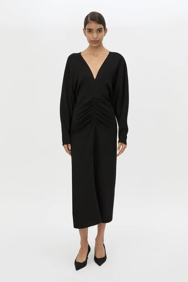 C&M CAMILLA AND MARC SALE Dune Draped Waist Midi Dress in Black from Camilla and Marc, photo 1 of 1