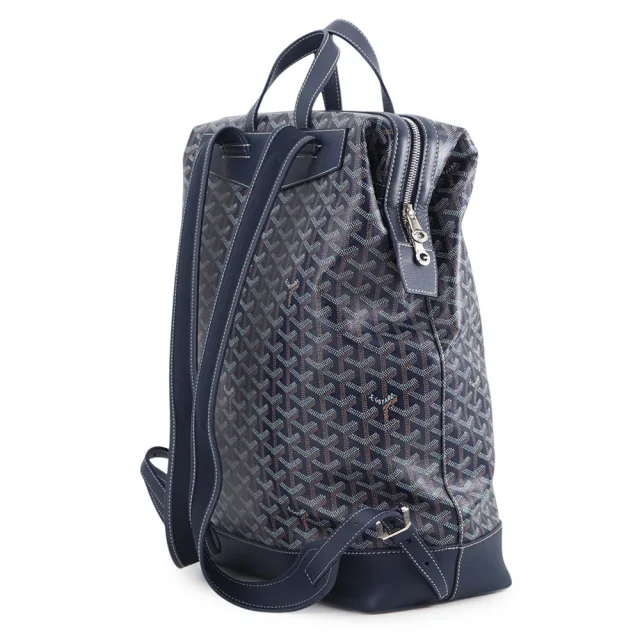Goyard Sisal Bread Backpack Navy BlueCISALPMMLTY12CL12P PVC Leather in Navy Leather from GALLERY RARE, photo 2 of 13