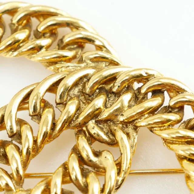 Chanel Chain Coco Mark Brooch in Black Gold-plated metal from LuxUness, photo 4 of 6