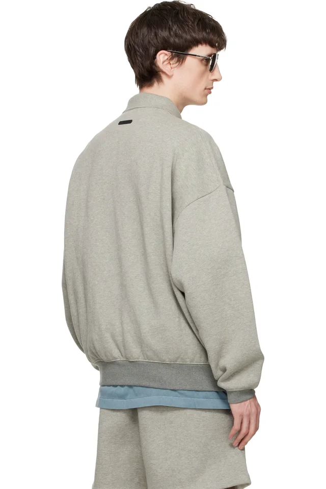 Fear of God ESSENTIALS Gray Signature 90s Polo Sweatshirt, photo 3 of 4 from SSENSE