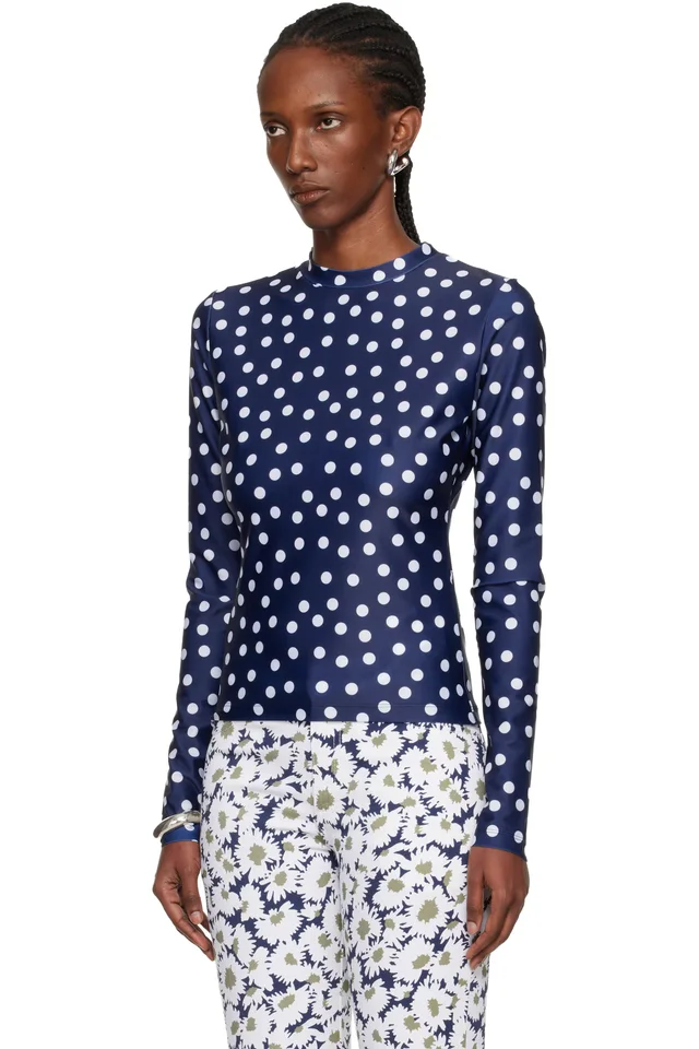 Jean Paul Gaultier Navy 'The Polka-Dot' T-shirt, photo 4 of 5 from SSENSE