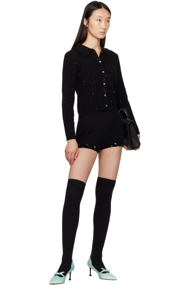 SHUSHU/TONG Black Knitted Shorts, photo 4 of 4 from SSENSE
