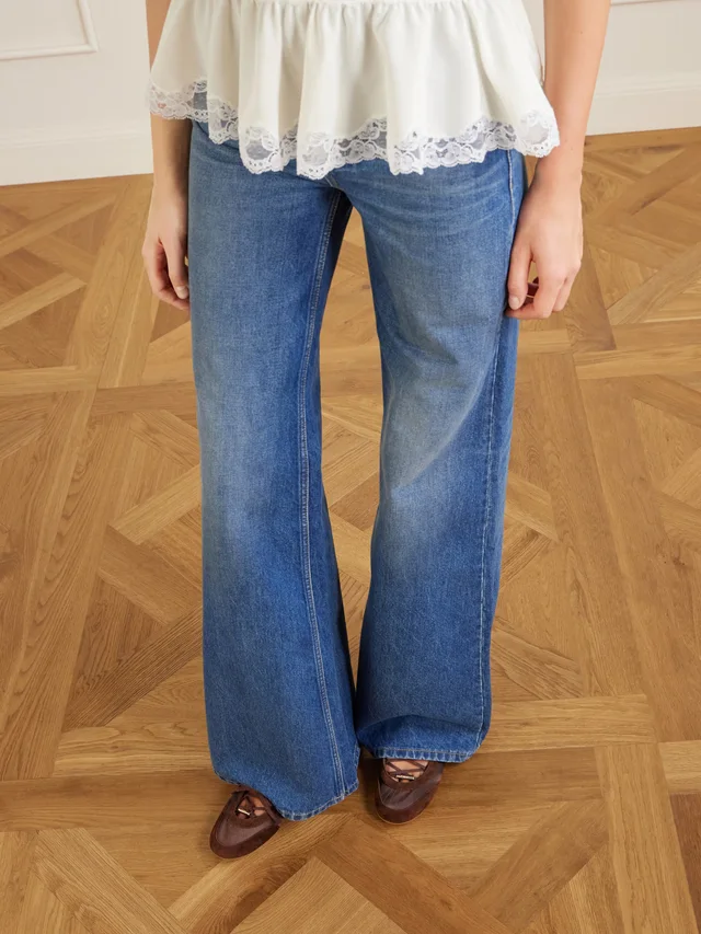 CHLOÉ Kick suede-trimmed satin sneakers in Brown, photo 2 of 2 from NET-A-PORTER (Canada)