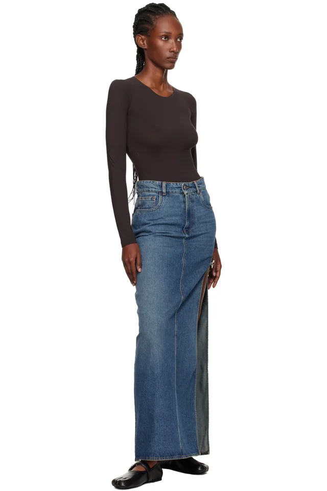 Coperni Blue Garter Belt Denim Maxi Skirt, photo 4 of 4 from SSENSE