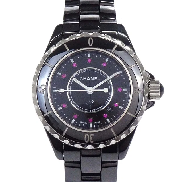 Chanel J12 33mm Ref.H1634 Quartz Watch Ceramic Ruby Black in Black Ceramic from AMORE Vintage Tokyo
