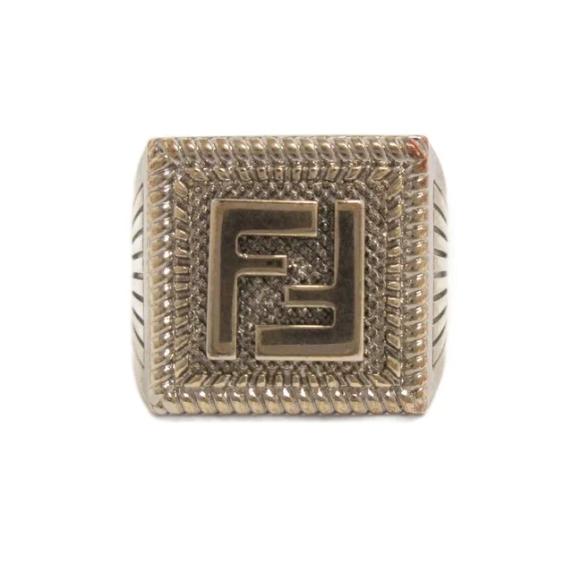 Fendi Ring FF Logo S Silver in Silver from The Reluxe