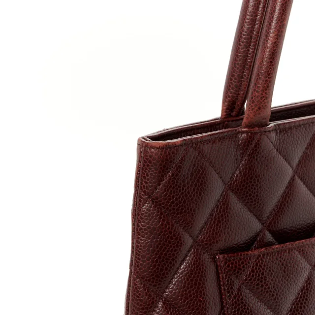 Chanel Caviar Quilted Medallion Tote Bordeaux in Burgundy Caviar leather from FASHIONPHILE, photo 11 of 13