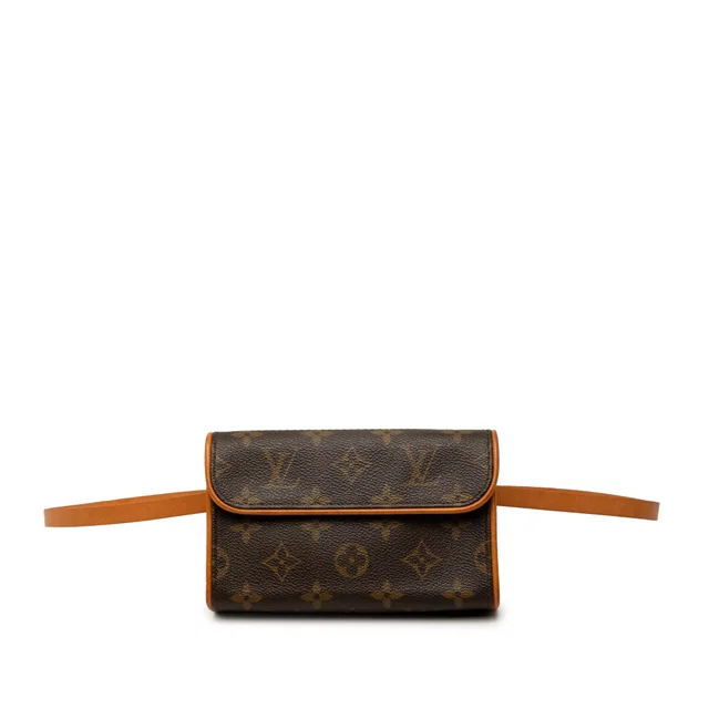 Brown Louis Vuitton Monogram Pochette Florentine Belt Bag in Brown Coated canvas from Designer Revival