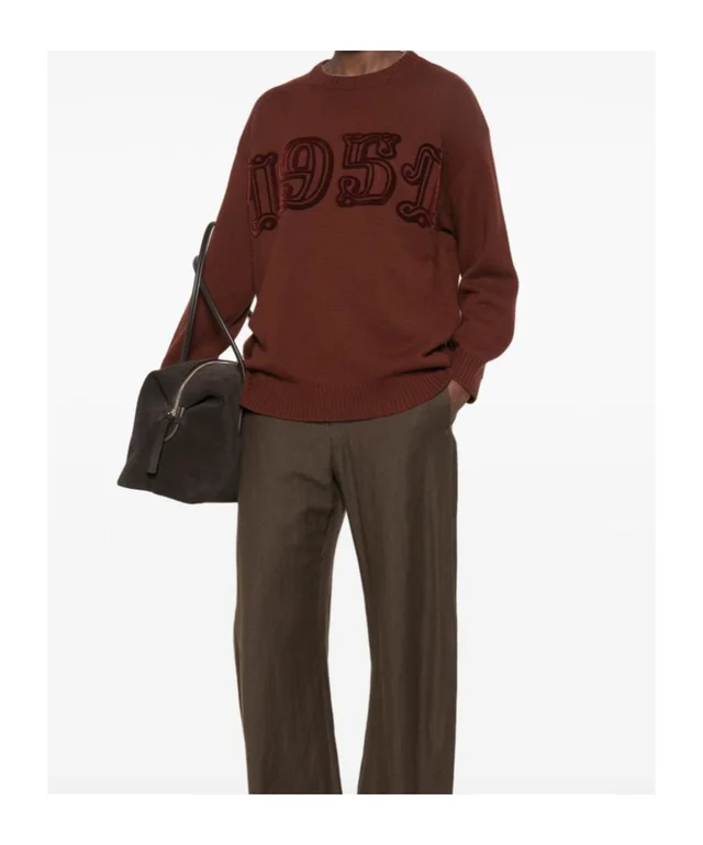 Max Mara logo-appliqué crew-neck sweater, photo 2 of 5 from SENSER