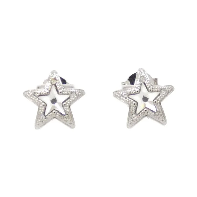 Jimmy Choo JC Star Stud Earrings (JCSTARSTUDSXYD) in CLEAR / SILVER metal fittings 横x縦: 1cmx1cm from KOMEHYO