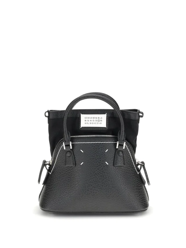 Maison Margiela 5ac Top Handle Bag — Black Calf Leather Bos Taurus in Black Calfskin from HEWI