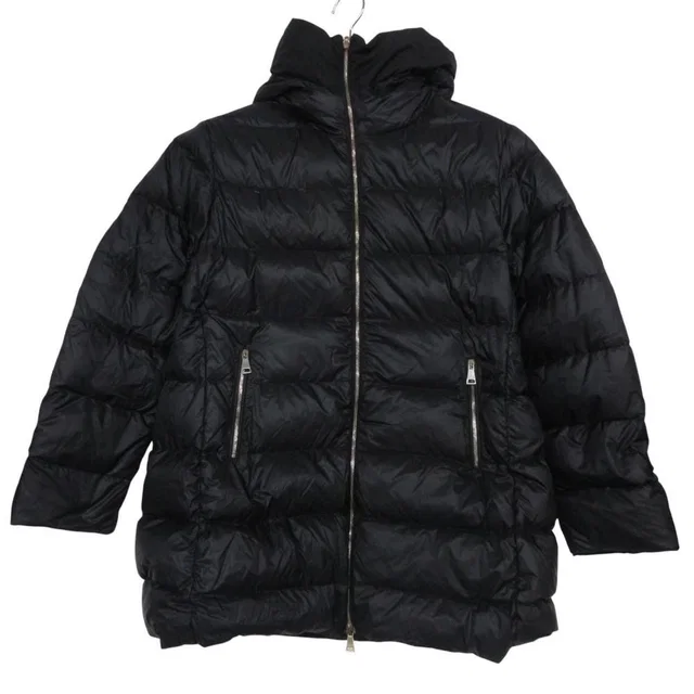 Moncler Down Jacket Colliers Collier Reversible Coat Outer Zip Up Hooded Black in Black from The Reluxe
