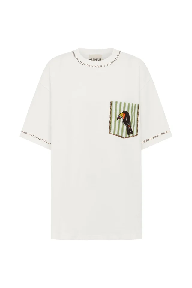 2601 - SUMMER 26 TOUCAN TANGO EMBROIDERED POCKET TEE from Alemais, photo 1 of 1