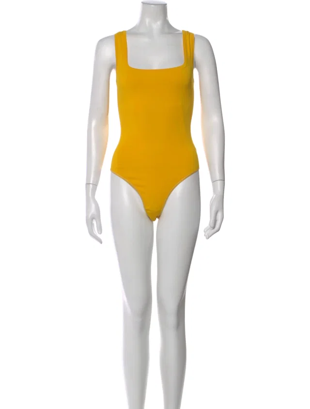 Alaïa Square Neckline Sleeveless Bodysuit in pink from The RealReal