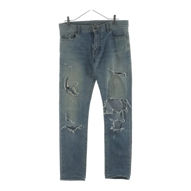 Saint Laurent Pants Indigo in Denim from The Reluxe