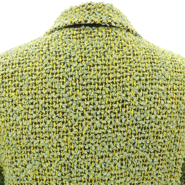 Chanel Tweed CC Mark Button Jacket Green in Green Tweed from VINTAGE QOO TOKYO, photo 2 of 2