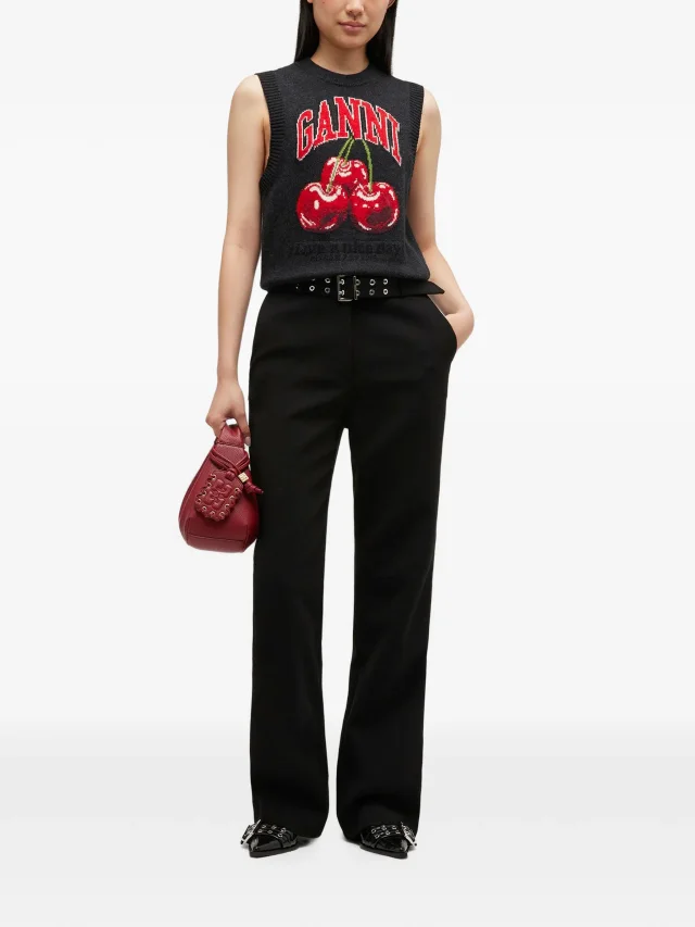 GANNI cherry-embroidered top, photo 2 of 2 from FARFETCH