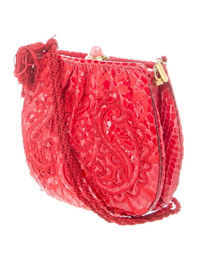Judith Leiber Evening Bag in red Leather from The RealReal, photo 3 of 6