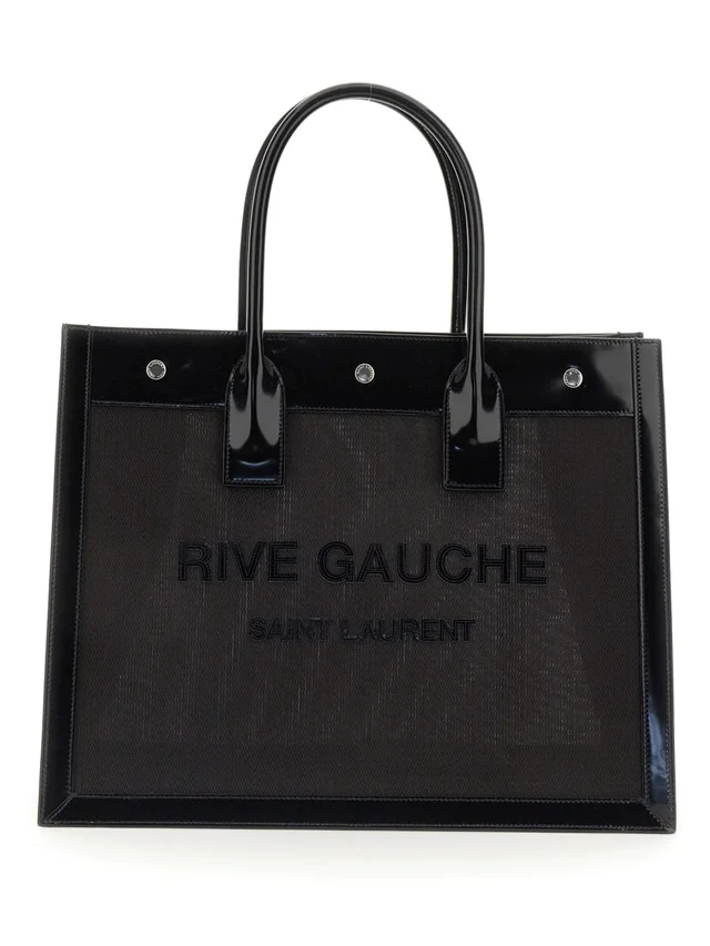 Saint Laurent Rive Gauche Shoulder Bag — Black Polyamide in Black Leather from HEWI, photo 2 of 2