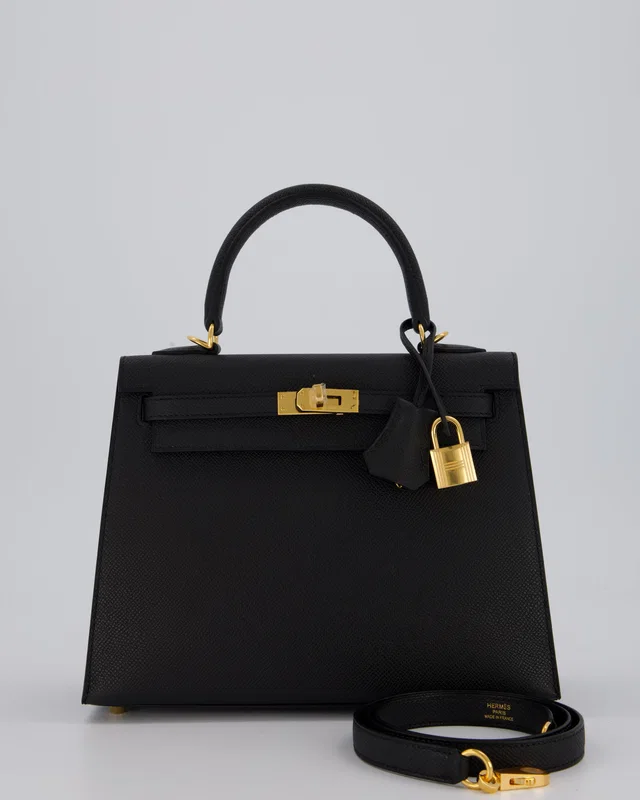 Hermès Kelly 25 Sellier Bag in Black Epsom leather from Sellier