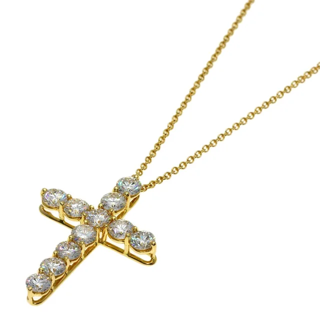 Tiffany & Co. Large Cross Diamond Necklace 18k Yellow Gold in Yellow from The Reluxe