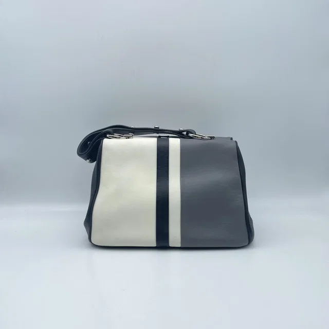 Prada Multicolor Leather Striped Handbag in Multicolor Leather from Luxury Promise