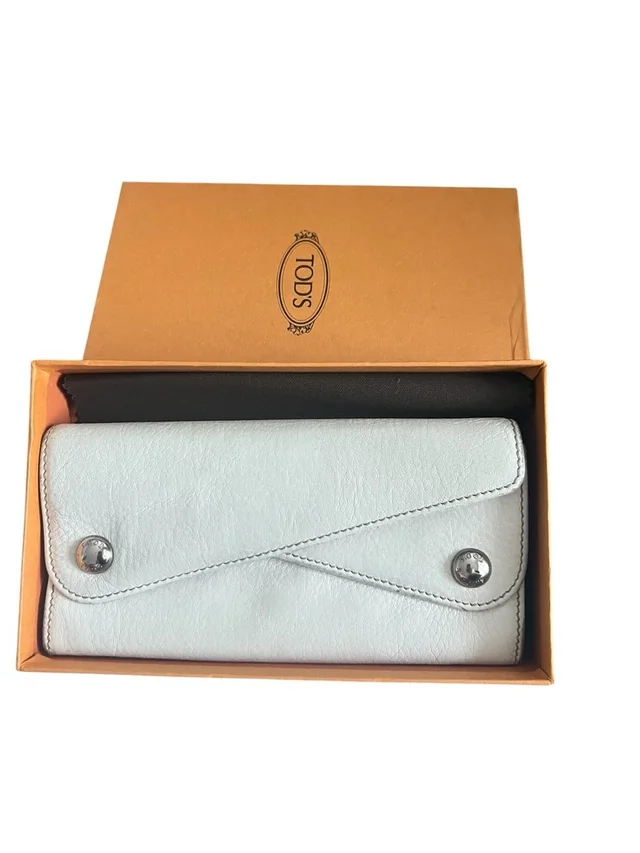 Tod's Envelope Long Leather Wallet in silver|gray Leather from Poshmark, photo 1 of 1