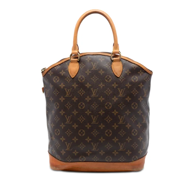 Brown Louis Vuitton Monogram Lockit Vertical Handbag in Brown Coated canvas from Designer Revival
