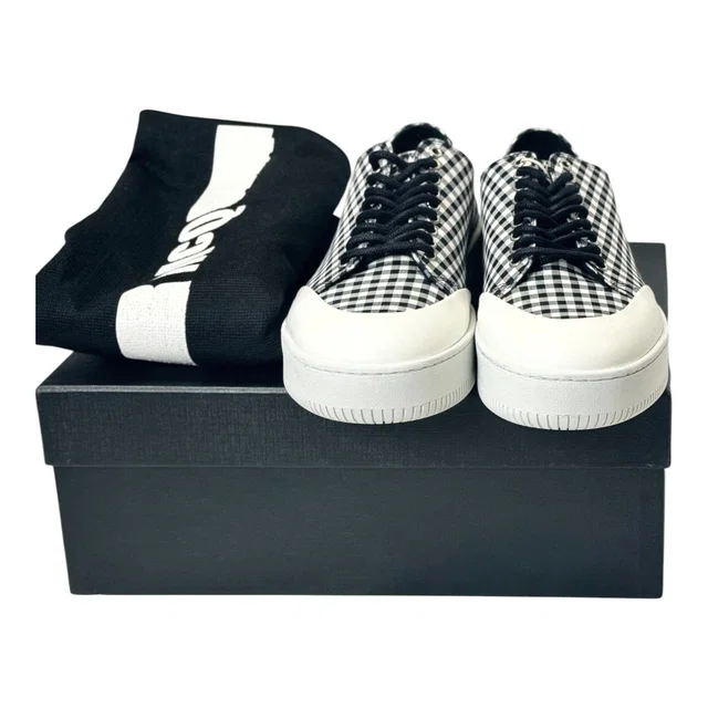 Alexander McQueen Checkerboard Black and White Trainers #39 in Black from Luxury Promise