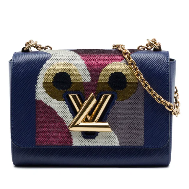 Blue Louis Vuitton Epi Owl Twist MM Crossbody Bag in Blue Leather from Designer Revival