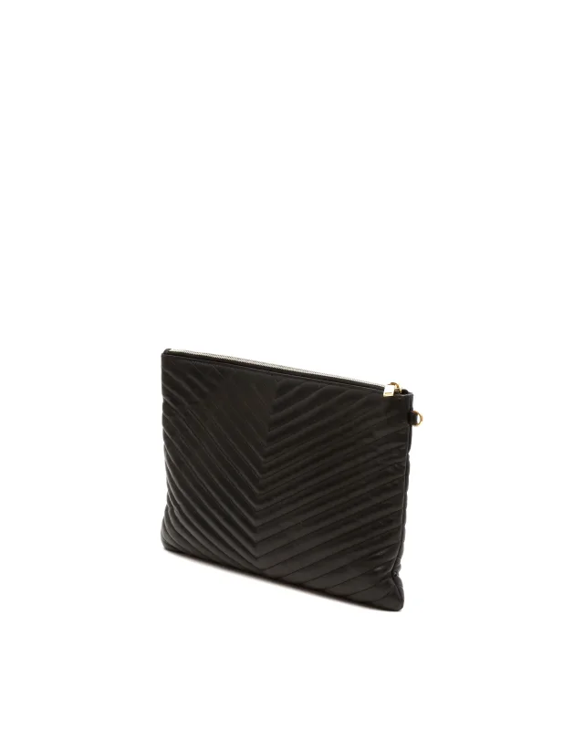 Saint Laurent Monogram Matelassé Large Clutch Bag in Leather from A Retro Tale, photo 3 of 7