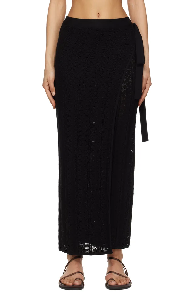 Black Kelp Crochet Maxi Skirt, image 1 of 1 from SSENSE