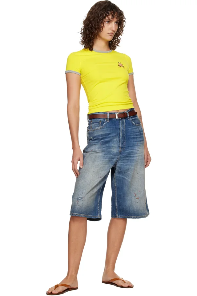 Diesel Yellow Slim Frog Print T-shirt, photo 4 of 4 from SSENSE