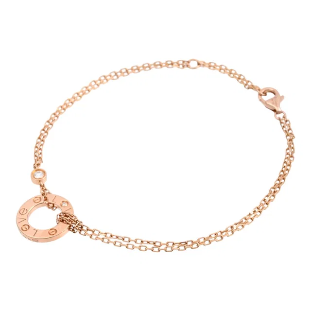 Cartier 18K Diamond Love Circle Bracelet Rose Gold in Pink from VINTAGE QOO TOKYO