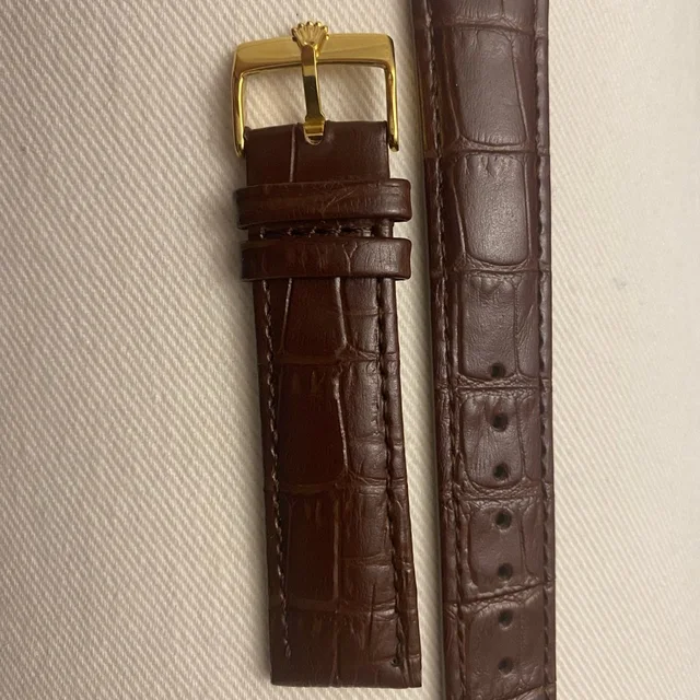 Rolex Brown 20mm Leather Watch Strap With Gold Buckle in gold|brown|red Leather from Poshmark