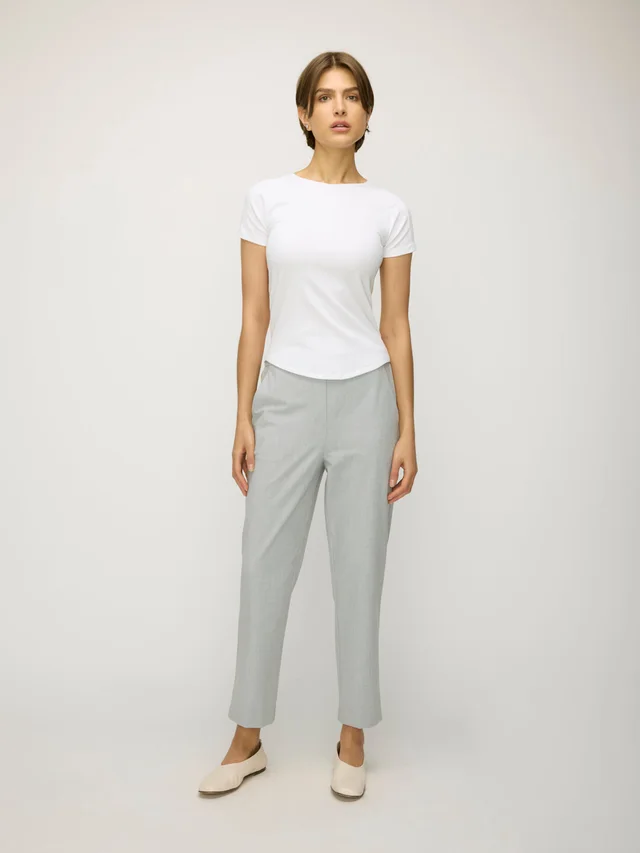 Kit and Ace Danyal Pull On Trousers in Grey Cotton Suiting from Kit and Ace, photo 1 of 1