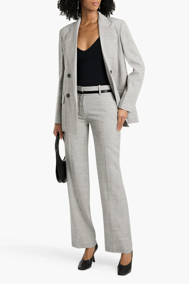 Proenza Schouler Hadley Double-Breasted Tweed Blazer in Grey, photo 2 of 4 from THE OUTNET