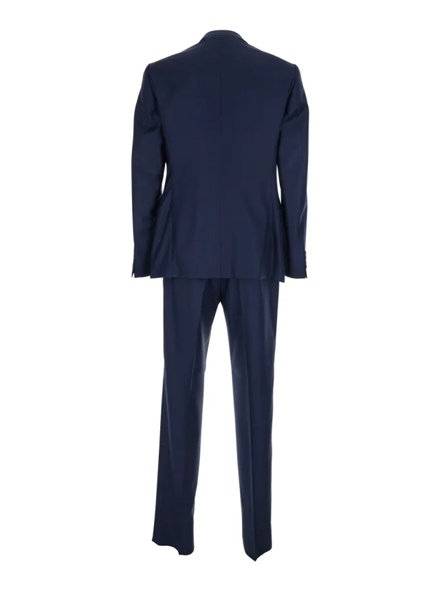 Emporio armani Blue Single-breasted Suit with Notched Revers in Wool for Men in Blue, photo 3 of 6 from Gaudenzi Boutique