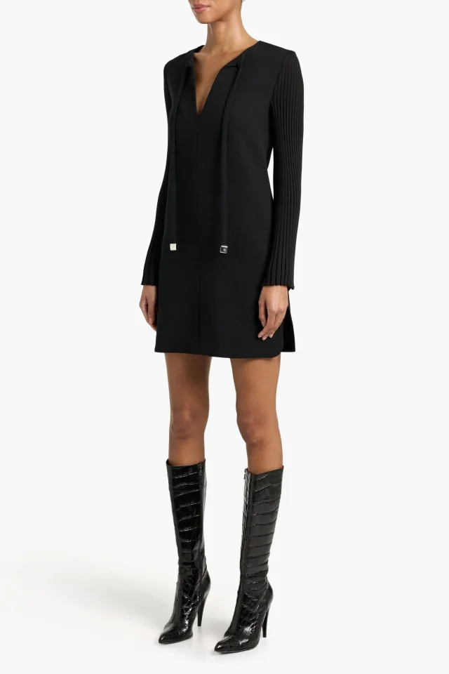 Gabriela Hearst Beko Ribbed Wool-Crepe Mini Dress in Black, photo 2 of 4 from THE OUTNET