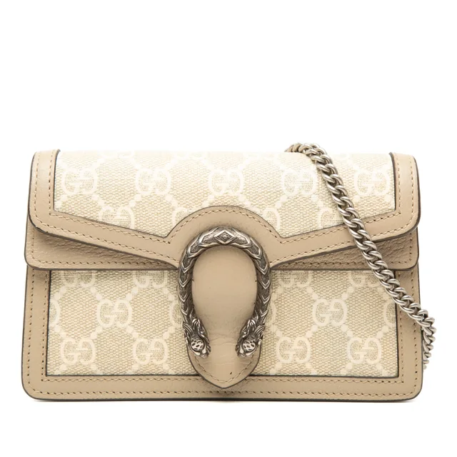 Beige Gucci Mini GG Supreme Dionysus Crossbody in Beige Coated canvas from Designer Revival