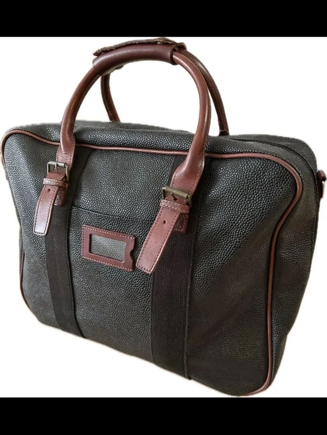 Mulberry Black Pebbled Leather Briefcase With Brown Trim in black|brown|red Leather from Poshmark