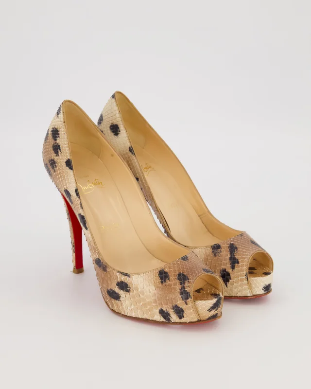 Christian Louboutin Beige Very Prive 120 Python Platform Heels Size EU 37.5 in Beige Python from Sellier, photo 2 of 2
