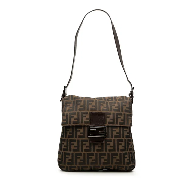 Brown Fendi Zucca Canvas Shoulder Bag in Brown Canvas from Designer Revival