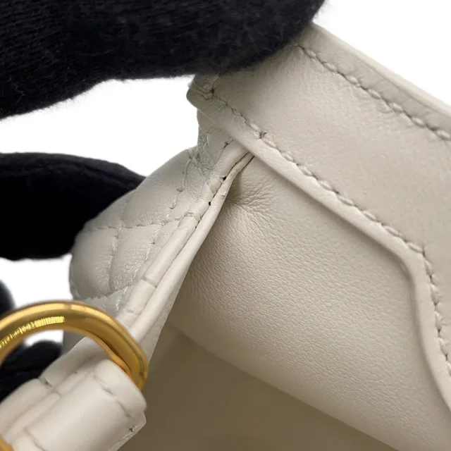 Dior Jolie Top Handle Mini Bag WhiteS3123UNJB Lambskin Faux Pearl in Lambskin from GALLERY RARE, photo 10 of 15