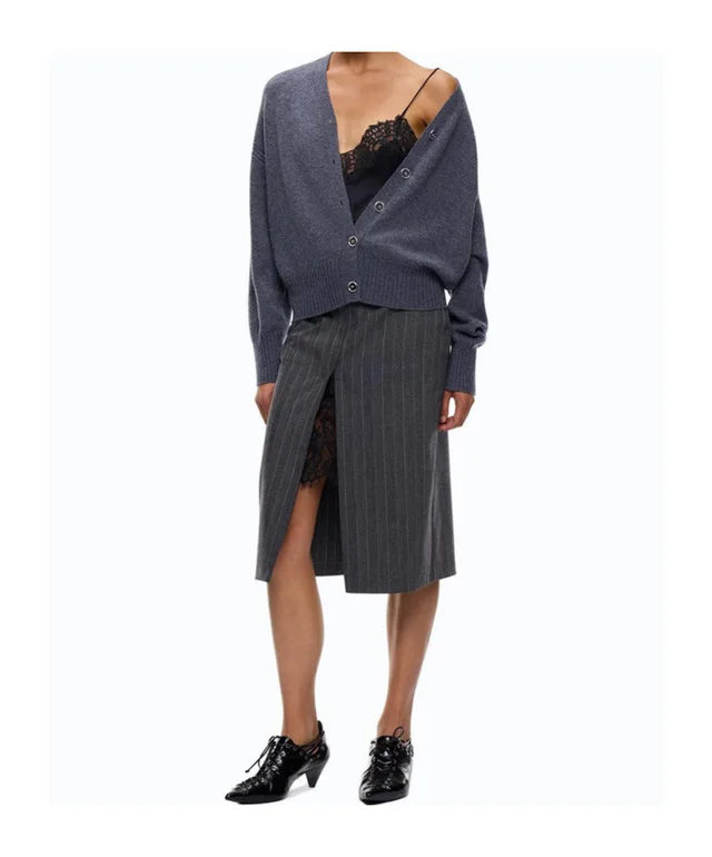 Pinko ribbed-trim V-neck cardigan, photo 3 of 5 from SENSER