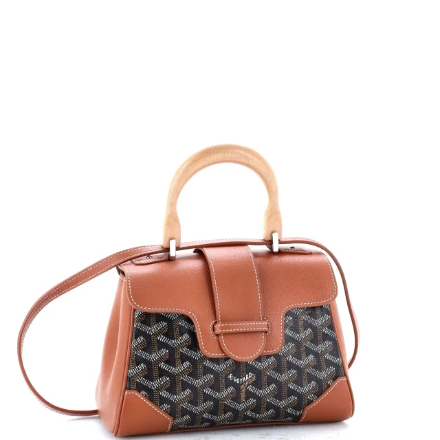 Goyard Saigon Top Handle Bag Coated Canvas with Leather Mini in brown|red Coated canvas from Rebag, photo 2 of 6