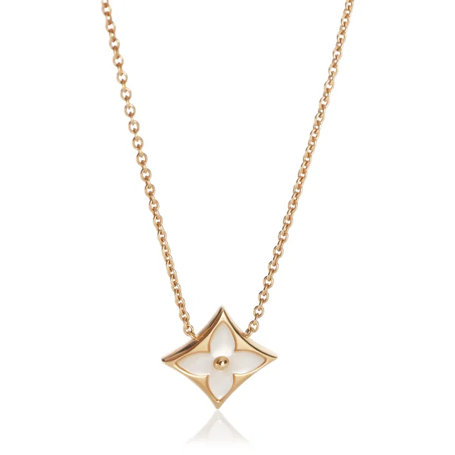 Louis Vuitton Rose Gold Mother Of Pearl Blossom Star Pendant 18k in Pink from HEWI