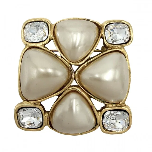 Chanel Brooch CC Logo Coco Rhinestone Fake from The Reluxe